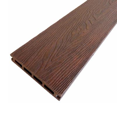 China Modern top selling guaranteed quality 3D embossed wood grain mixed-color composite WPC exterior decking for sale