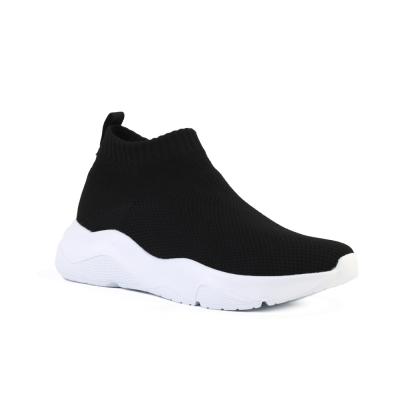 China EVA Branded Fashion OEM Shoes Laceless High Top Black Trainers Sneakers For Women for sale