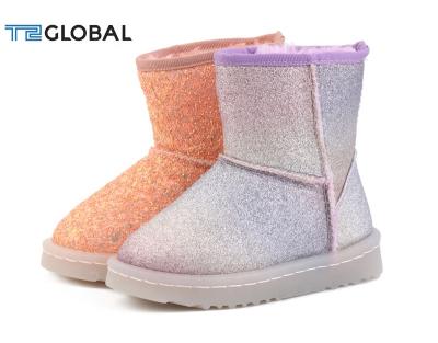 China GT-19096k 2021 Fashion Anti-slippery Kids Fur Snow Kid Girl Winter Boot Rubber Warm Shoe for sale