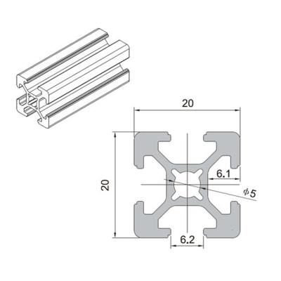 China 2020 Industry T-slot Aluminum Extrusion Aluminum Profile Tslot Aluminum Profile Extrusion for sale