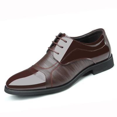 China Fashion Style Derby Dress Shoes Shade Patent Leather Men's Wedding Shoes Men's Elegant Deodorization Groom Luxury Shoes for sale