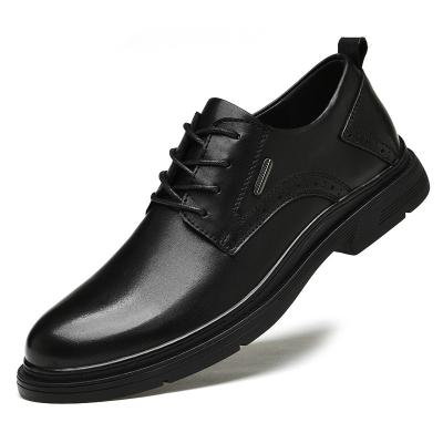 China Newest Design Anti-odor Custom Genuine Leather Unique Rubber Men's Formal Leather Shoes for sale