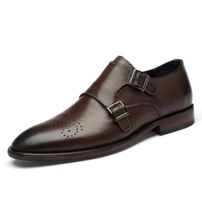 China Monk Strap Shoes Men, Genuine Leather Strap Genuine Leather Men's Double-Brogue Monk Shoes, Formal Hot Selling Monk Strap Shoes Anti-odor for sale