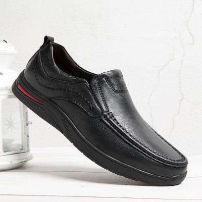 China Wholesale High Quality Classic Casual Men's Lazy Shoes Office Men's Business Genuine Leather Shoes Slip On Shoe Anti-odor China for sale