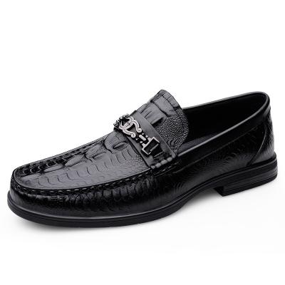 China High Quality Luxury Formal Men's Dress Anti-odor Leather Loafers Men's Business Crocodile Pattern for sale