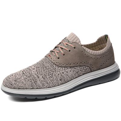 China 2022 Fashion Trend New Men's Shoes British All-match Outdoor Professional Casual Mesh Breathable Knitted Leather Shoes for sale