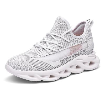 China Fashion Trend Latest Design Knitted Breathable Stealth Inner Increase Customized Mens Running Shoes New Upper Wear Resistant Soft Sole for sale