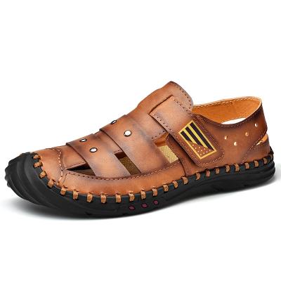 China 2022 New Deodorization Brand Designer Plus Size Leather Sew Unique Gift Men's Outdoor Sports Sandals Mountaineering Sandals for sale