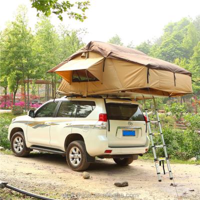 China 1.4m Large Aluminum Inflatable Canvas Fabric Car Tent Extended Type Top Camping for sale