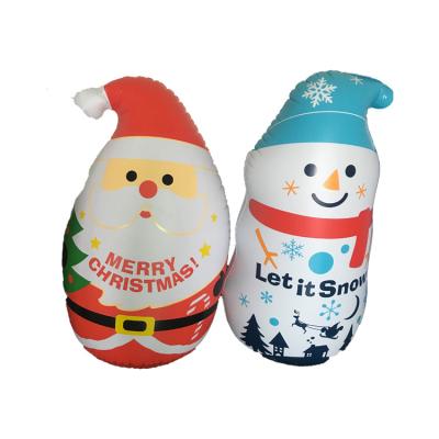 China 0.22mm PVC Kids Toy Inflatable Santa Claus Cartoon Sandbag Tumbler Christmas Decoration Model for sale