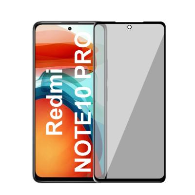 China Anti-SPY Anti-fingerprint for xiaomi redmi note 10 pro screen protector anti-knock film tempered glass screen protector white for sale