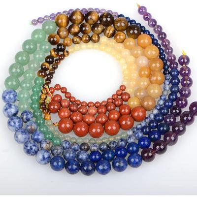 China Beading High Quality Natural Colorful Stone Gemstone 4/6/8/10/12mm Tiger Eye Round Loose Beads For Diy Jewelry Making for sale