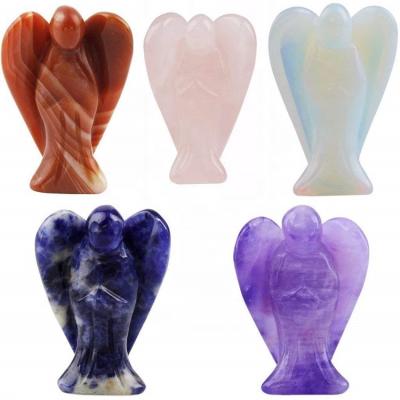 China China Hot Selling High Quality Natural Gemstone 2 Inch Carving Crystal Angel Figurine Figurines Healing Gemstone Angel Stone for sale