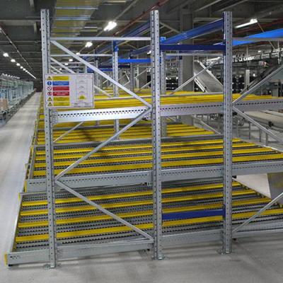 China Save Space Automated Cardboard Flow Rack With Wheels For Warehouse Storage for sale