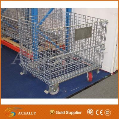 China Warehouse For Pallet Rack Storage Warehouse Metal Storage Cage With 4 Wheels for sale