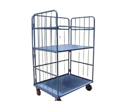 China Modern Warehouse Galvanized Steel Folding Metal Storage Wire Roll Container for sale