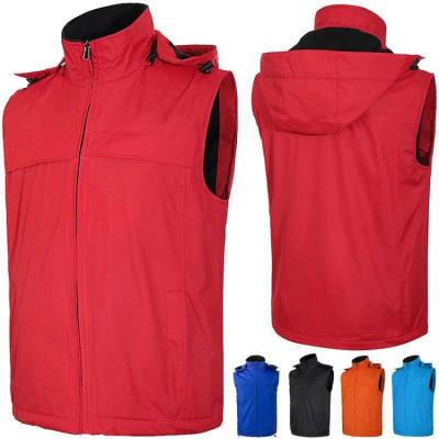 China Waterproof Streetwear Customized Outdoor Sleeveless High Quality Winter Fleece Hooded Custom Vest Men for sale