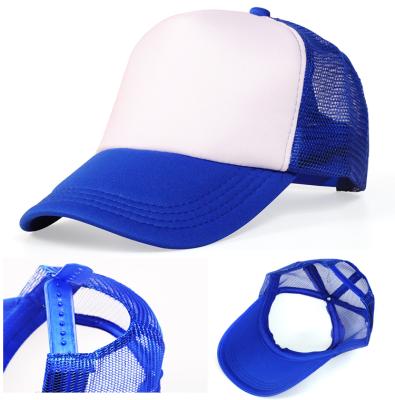 China Wholesale Cheap Custom Label COMMON Mesh Back Hat , Custom Design Polyester Patch Trucker Hat for sale