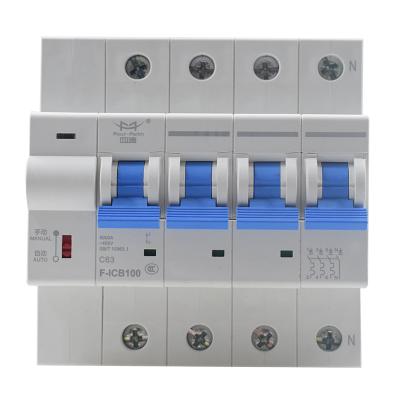 China Residual Current Circuit Breaker Overvoltage Protection Low Voltage Circuit Breaker F-ICB100 for sale