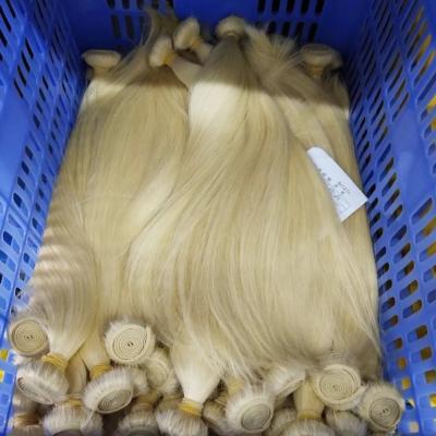 China Russian Virgin Blonde Hair Bundle 613 Silky Straight Wave, Natural Raw Russian Blonde Hair 613, Remy Russian Color Blonde Hair Extensions for sale