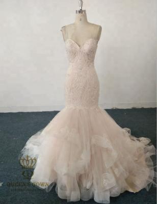 China Wholesale sexy bridal wedding dress party trumpet/mermaid lace dress from dry cleaning factory for sale