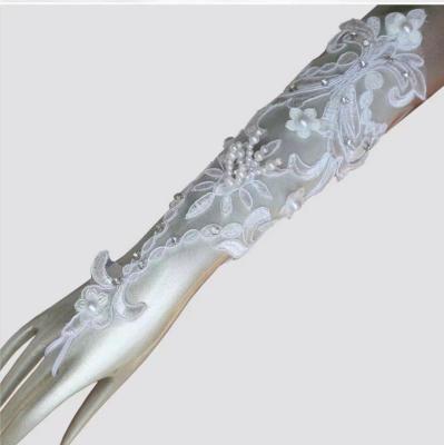 China New Elbow Style Full Lace Wedding Dress Long Bridal Gloves for sale