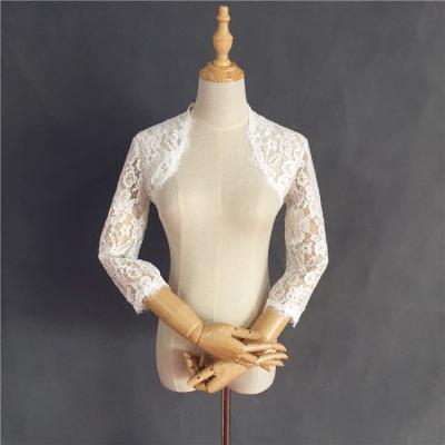 China Chantilly Lace Polyester Lace Long Sleeve Detachable Sleeve For Bridal Dress for sale