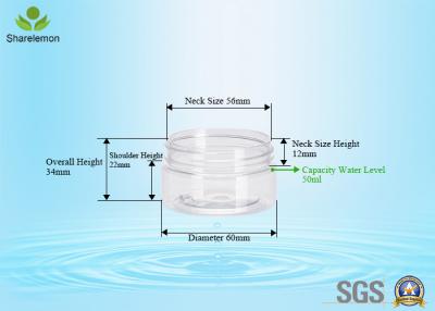 China 50ML esvaziam o frasco transparente do potenciômetro da Escape-prova plástica com selo interno à venda