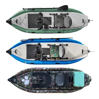 China Fishing Kayak With Foot Pedal GeeTone Canoe Kayak Professional Wholesale Sit On Inflatable Fishing Kayak Rowing Fishing Manufacturers for sale