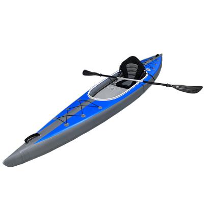 China Inflatable kayak fishing canoe drop stitch rowing boat tandem fishing kayak dropstitch inflatable sea kayak set for sale