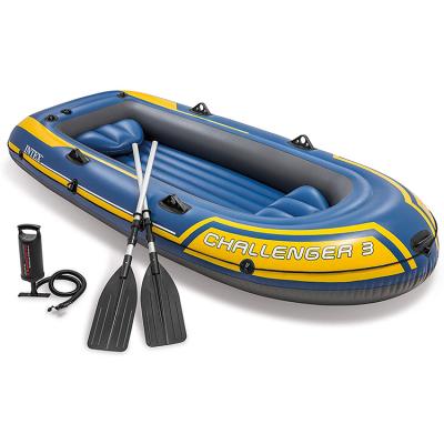 China Original Challenger 3 Water Sports Kayak 3 Person Intex Intex PVC Blow Up Plastic Inflatable Rowing Boat Lightweight Foldable Boats for sale