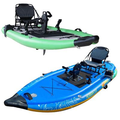 China Fishing from Kayak with High Quality Inflatable Kayak 3 Person Foot Pedal GeeTone Boat Inflatable Kayak Fishing Boat for sale