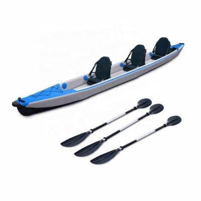 China High Quality Reusable Rowing Boats 3 Person Drop Stitch Paddle Set GeeTone Kayaks Inflatable Rowing Canoe Fishing for sale