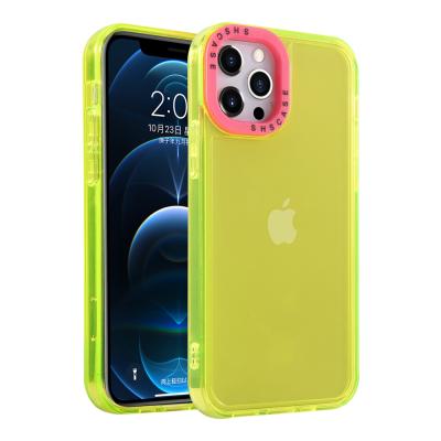 China Shockproof Candy Color Camera Lens Protective Phone Case for iphone 13 pro 12 pro 13 clear transparent tpu case for sale