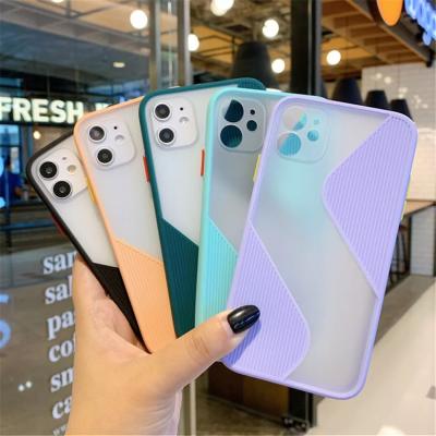 China Anti-fall S Shape Skin Touch Feeling Phone Case For iPhone 12 Case Gel Shockproof Phone Case for sale