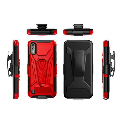 China 3 in 1 Belt Clip Case TPU PC Hybrid Mobile Case For iPhone 11 Pro Hard Case Shockproof For Alcatel Al-3 for sale