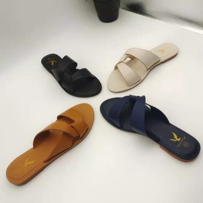 China Fashion Trend 2022 Summer New Arrival Designer Trendy Womens Sandals Flat Sandals With Custom Logo Slippers Ladies for sale