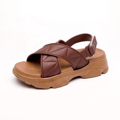 China Fashion Trend 2022 High Quality Ladies Slippers Roman Sandals Shoes Fashion Trend Slope Heel Sandals New Summer Style Beach Sandals for sale