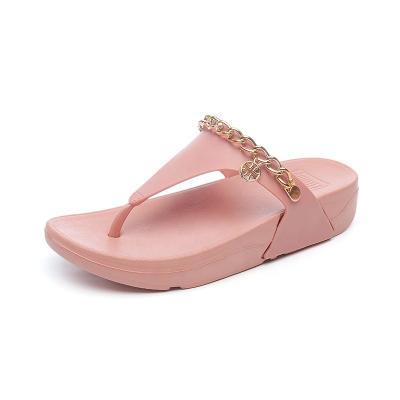 China 2022 Fashion Trend Design Ladies Flip Flop Slippers New High Quality Eva Heeled Sandals Fashion Slippers Fashionable for sale