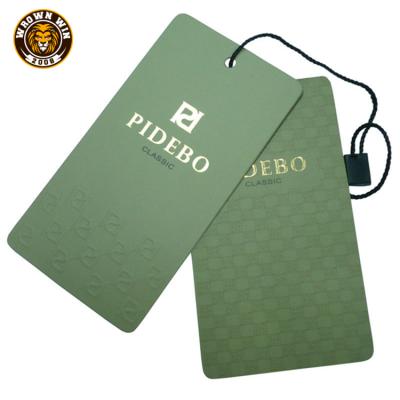 China Eco Friendly Recyled Logo Print Garment Hang Tag Custom OEM Label Custom Paper Clothing Product Label for sale