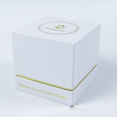 China Wholesale Recyclable Luxury Custom Logo Beautiful White Candle Cardboard Box With Insert for sale