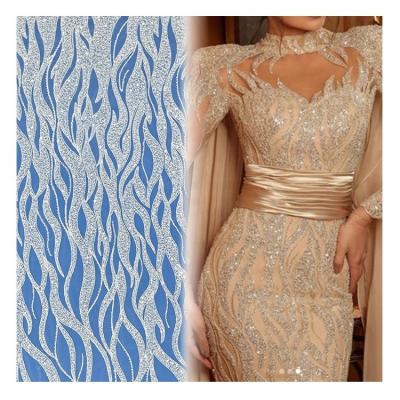 China Other Fashion And Design Sexy Embroidery Soft Tulle Wedding Dress Lace Fabric For Dress Gown for sale