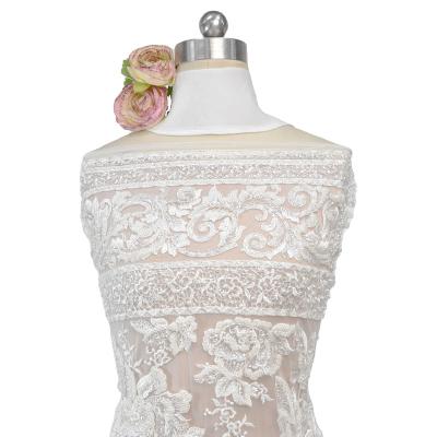 China Interesting price soft new type dresses hollow lace material wedding embroidery lace for sale