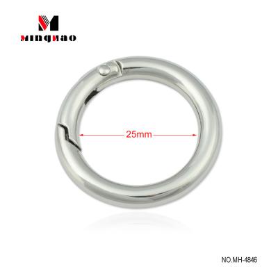 China Reasonable Snap Nickel Plated Metal Snap Hook, Custom Round Metal Spring O Ring Hardware Metal O Ring For Bag/Luggage for sale