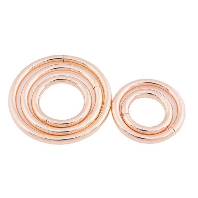 China Reasonable Rose Gold Welded Metal O Ring, Open O Ring, Custom Round Metal High Quality O Ring For Bag for sale