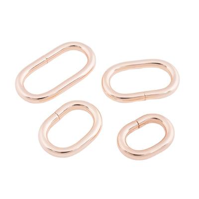 China Oval Ring Bar Buckle Durable Bag Carabiner Open O Ring Buckle Spring Snap Hook Metal Reasonable Stock Supply for Climbing/Shoe/Luggage for sale