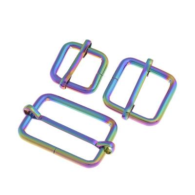 China factory direct supply high quality bag accessories adjustable metal rainbow buckle zipper nickel free for bag straps for sale