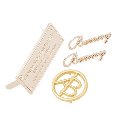 China The bag/luggage etc fashion bag accessories. making Metal Embossed Nameplate Logo Tag , Custom Engraved Brand Logo Labels For Metal Handbags for sale