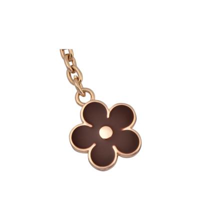 China Eco-friendly flower key chain/bagchain hardware bag charm accessories flower shape with dog buckle metal zinc pendant charm for sale