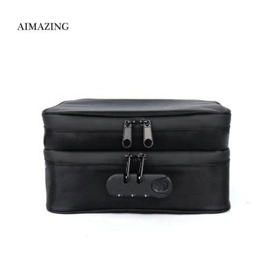 China Smell Proof Bag For Storage Double Layer Stash Bag With Lock Carbon Fiber Smell Proof Container Two Layer Smell Proof Case for sale